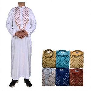 Túnica Larga Árabe Moderna Gris para Hombre, Túnica Tradicional Musulmana, Jubba con Cuello Alto, Ropa Islámica Modesta - Product Image 6
