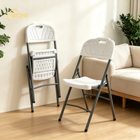 Chaises pliantes en plastique blanc en gros, portables pour réunions, fêtes, chambre, école, parc, villa, atelier, directement de l'usine
