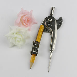 Compas de traçage en métal de haute qualité, simples, électro-plaqués au fer, fournis par l'usine, pour les étudiants, <span class=keywords><strong>couleur</strong></span> argent, sécurité, école/bureau - Product Image 2