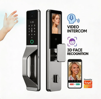 Serrure de porte intelligente avec reconnaissance faciale NFC, alerte de batterie faible, double écran, étanche, serrure de porte intelligente Wifi