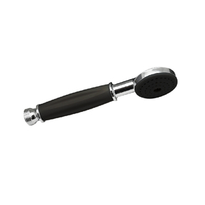 Cabezal de Ducha Recto Negro con Detalles Cromados de 20 cm de Longitud para Uso en Baños - Product Image 1