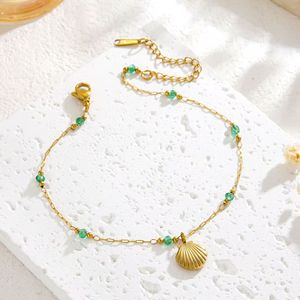 Fashion Beach Shell Necklace <b>Bracelet</b> <b>Anklet</b> Jewelry Set Green Small Fresh Shell Stainless Steel <b>Bracelet</b> <b>Anklet</b> - Product Image 2