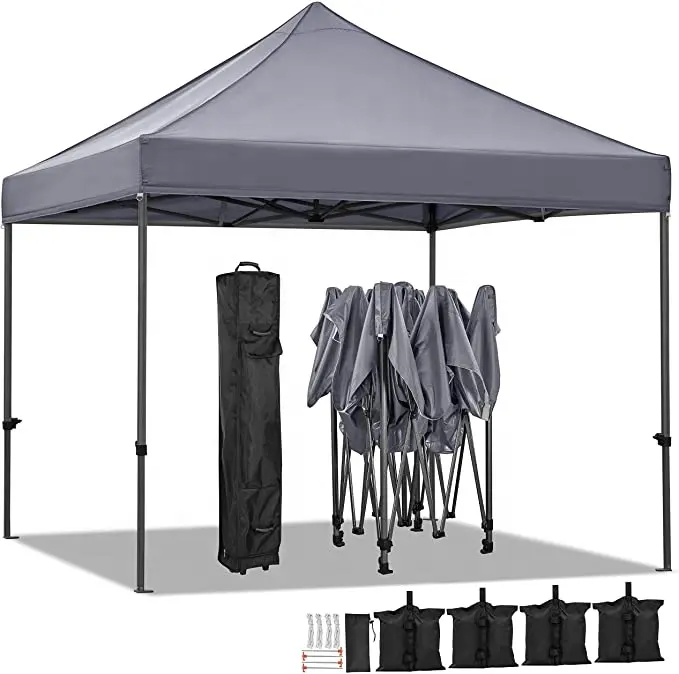 Tente pliante imperméable 10x10 avec logo camping malaisie 10x20 auvent pop up personnalisé ez up cadre métallique tente de salon