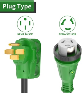 Cable de generador con conector de bloqueo, cable STW de calibre <span class=keywords><strong>6</strong></span>/3 + 8/1, macho y SS2-50R de 14-50P, 50 Amp, 25 pies, SS2 - Product Image 2