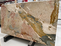 Dalles de marbre Breccia Pontificia multicolores de luxe, Breche Fantastique, pour carrelage, îlots, comptoirs, dessus de vanité et tables à manger modernes