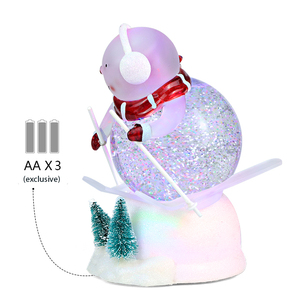 Globe lumineux musical en plastique <span class=keywords><strong>à</strong></span> LED <span class=keywords><strong>à</strong></span> piles, décorations de Noël, souvenirs du monde miniature, jouets, changement de couleur, pas cher - Product Image 2