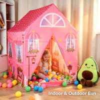 Tente de jeu Château de Princesse pour Enfants - Éducative, Durable, en Taffetas de Polyester, pour Intérieur et Extérieur, Une Chambre, Ventilée
