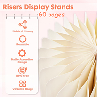 Présentoir Cylindrique Pliable 60 Pages en Carton pour Gâteaux, Cupcakes, Bijoux, Décoration de Table de Desserts, Mariages et Fêtes
