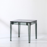 Vente en gros en usine Table de salle à manger en verre acrylique cristal clair design minimaliste moderne Petite cuisine Table à manger carrée en acrylique