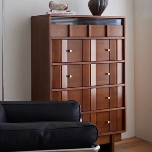 Cómoda de Madera Maciza con Cinco Cajones, Madera de Pino, 80-40-130, Estilo Retro, Mueble de Almacenamiento para Sala de Estar o Dormitorio - Product Image 4