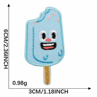 Patch brodé thermocollant à thème alimentaire en sergé, motif crème glacée, cupcake, beignet, biscuits, chocolat, gâteau, bonbons - Grande Vente