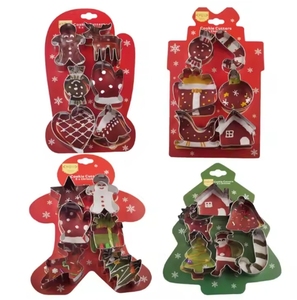 Vente chaude En Acier Inoxydable Père Noël Arbre De Noël DIY Gâteau Outils Moule À Biscuits pour La Fête De Noël Festival Cookie Cutter - Product Image 1