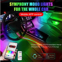 Kit d'éclairage d'ambiance LED pour voiture avec contrôle par application, couleurs magiques, capteur musical, éclairage d'ambiance intérieur automatique, mode symphonie RGB