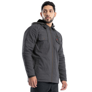 Giacca Imbottita Invernale da Uomo OEM, Giacca Resistente con Cappuccio in Sherpa e Fodera Trapuntata - Product Image 6