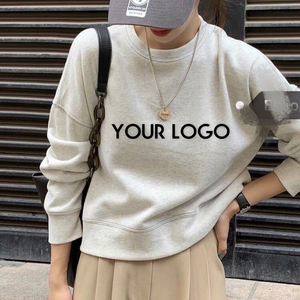 Sudadera Corta de Cuello Redondo para Mujer, Hombros Caídos, Manga Larga, Costuras sin Rematar, Pullover con Logotipo Personalizado, Sudaderas Casuales al por Mayor - Product Image 3