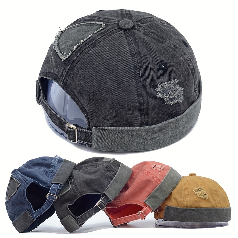 Brimless Docker Cap Adjustable Sailor Skull
