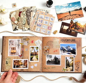 Notre livre d'aventures, journal de voyage, livre photo, <span class=keywords><strong>album</strong></span> photo - Souvenirs rétro vintage, livre d'or DIY - Product Image 4