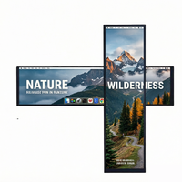 Layar LCD Ultra Lebar 23.1 inci, Full Color, Pitch Piksel 6mm, Layar Tepi Rak, Digital Signage Android untuk Supermarket