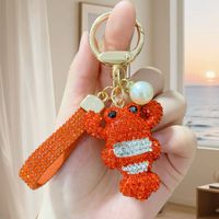 Porte-clés Homard Scintillant Adorable avec Perles et Strass, Pendentif pour Sac à Main, Idée Cadeau