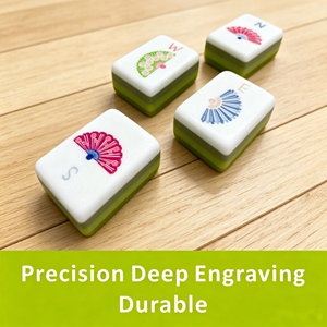 ไพ่มาห์จงพลาสติก สีเขียวขาว สไตล์คลาสสิก พร้อมขาตั้ง ใช้งานง่าย สำหรับ 4 ผู้เล่น - Product Image 2