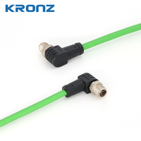 Conectores KRONZ M12 con cable de conexión IE Cate6A preensamblado Conector de cable Ethernet/IP de código X M12 de 8 pines