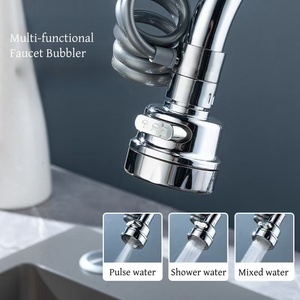 Nouvel arrivage : Robinet de cuisine moderne chromé à économie d'eau, avec douchette <span class=keywords><strong>extractible</strong></span> pivotante, écologique, aérateur réglable, double mode, universel - Product Image 3