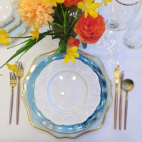 Service de Table Luxe Léger Collection Papillons Jardin pour Mariage en Porcelaine Fine