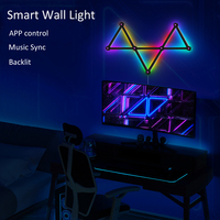 Lampes LED d'ambiance RGB à assembler soi-même, lampe murale intelligente pour la maison, alimentée par USB, noire/blanche, pour salle de jeu, chambre à coucher, synchronisation musicale, contrôle par application WiFi