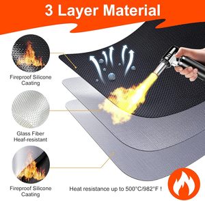 Hot Selling Black Fireproof Mat for Outdoor Kitchen <b>Fire</b> <b>Pit</b> BBQ Gas & Charcoal Grills-Floor Protection - Product Image 3