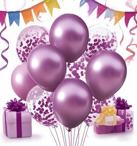 Juego metálicos de globos de látex redondos personalizables EXPOON al por mayor con lentejuelas para decoración de fiesta de boda