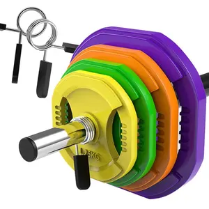 Ross-juego de pesas aeróbicas para gimnasio, equipo de fitness de 20kg con collares de resorte para levantamiento de pesas