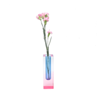 Vase à fleurs en acrylique coloré personnalisable Présentoir de centres de table Vase à fleurs en plexiglas