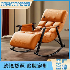 Multifunctional Massage Chair Full Body Recliner Orange Grey <b>Folding</b> Rocking <b>Sofa</b> Home Use - Product Image 4