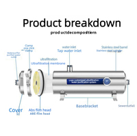 Filtre à eau sous évier en acier inoxydable 1000L/H, système d'ultrafiltration PVDF, rinçage manuel, purificateur d'eau de cuisine