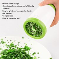 Hachoir Manuel Multifonctionnel en Acier Inoxydable 304 pour Coriandre, Ail et Herbes, Rechargeable et Portable