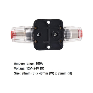 กล่องฟิวส์พลาสติก 12V-24V DC 100A สำหรับเครื่องเสียง<span class=keywords><strong>รถยนต์</strong></span> ฟิวส์แบบรีเซ็ตได้ ป้องกันระบบเครื่องเสียงรถยนต์ - Product Image 4