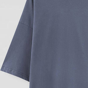 เสื้อยืดกีฬาของผู้ชายผ้าคอตตอนน้ำหนักมากเสื้อยืดทรงแบ็กกี้คอกลมขนาดพลัสไซส์400gsm - Product Image 5