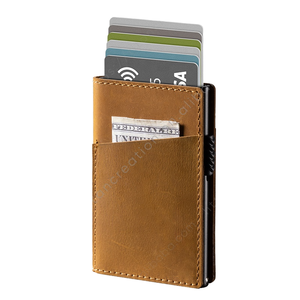 Tarjetero de Aluminio y Cuero Genuino con Protección RFID para Hombre, Diseño de Alta Gama - Product Image 2