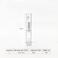 Flacon roll-on sans air vide de 5 ml, 10 ml, 15 ml, mini flacon de voyage en plastique pour sérum pour les yeux, huile essentielle, tonique