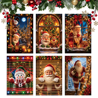 Bannière de fenêtre rectangulaire 100 % polyester à thème de Noël, style populaire, impression numérique personnalisable, pour fête, vente en gros