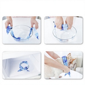 בנדנה לכלב לקיץ, בהתאמה אישית, סיטונאי, מבד פוליאסטר ממוחזר, נושם, נוח, רך, מקרר, נגד מכת חום, פסים, לשימוש חיצוני - Product Image 4