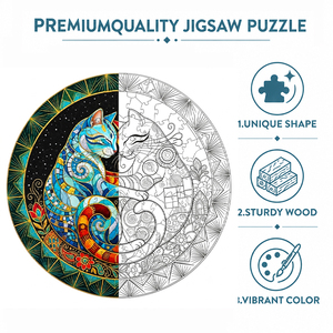 Puzzle Educativo in Legno Personalizzato Kakray con Stelle Colorate che si Abbracciano, per Età 14+ - Product Image 5