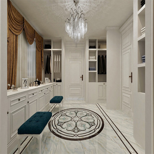 Azulejos de Porcelana con Diseño de Superficie Cristalizada, Textura de Flores y Plantas, Chapados en Oro, para Decoración de Vestíbulos de Hoteles y Villas - Product Image 5