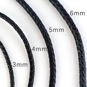 ST1026 <strong>Black</strong> Red Brown Genuine Braided Bolo Leather <strong>Cords</strong> - Product Image 4