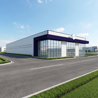 Atelier d'usine en structure métallique préfabriquée, usine de traitement des métaux préconçue, bâtiment d'atelier à ossature métallique sur mesure