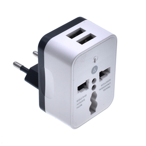 Bộ Chuyển Đổi <span class=keywords><strong>USB</strong></span> Sang EU 2 Thông Dụng Với Bộ Sạc Nguồn Kép <span class=keywords><strong>USB</strong></span> 5V 2A Cho Chăn Điện Bộ Chuyển Đổi Phích Cắm Nối Dài Đa Năng Du Lịch - Product Image 6