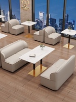Ensemble de table et chaises de style européen pour café, canapé de style banquette en PU, design vert pour restaurants occidentaux, restaurants de barbecue, bars