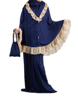 White Abaya Muslim Women's Long Dress, Simple Robe