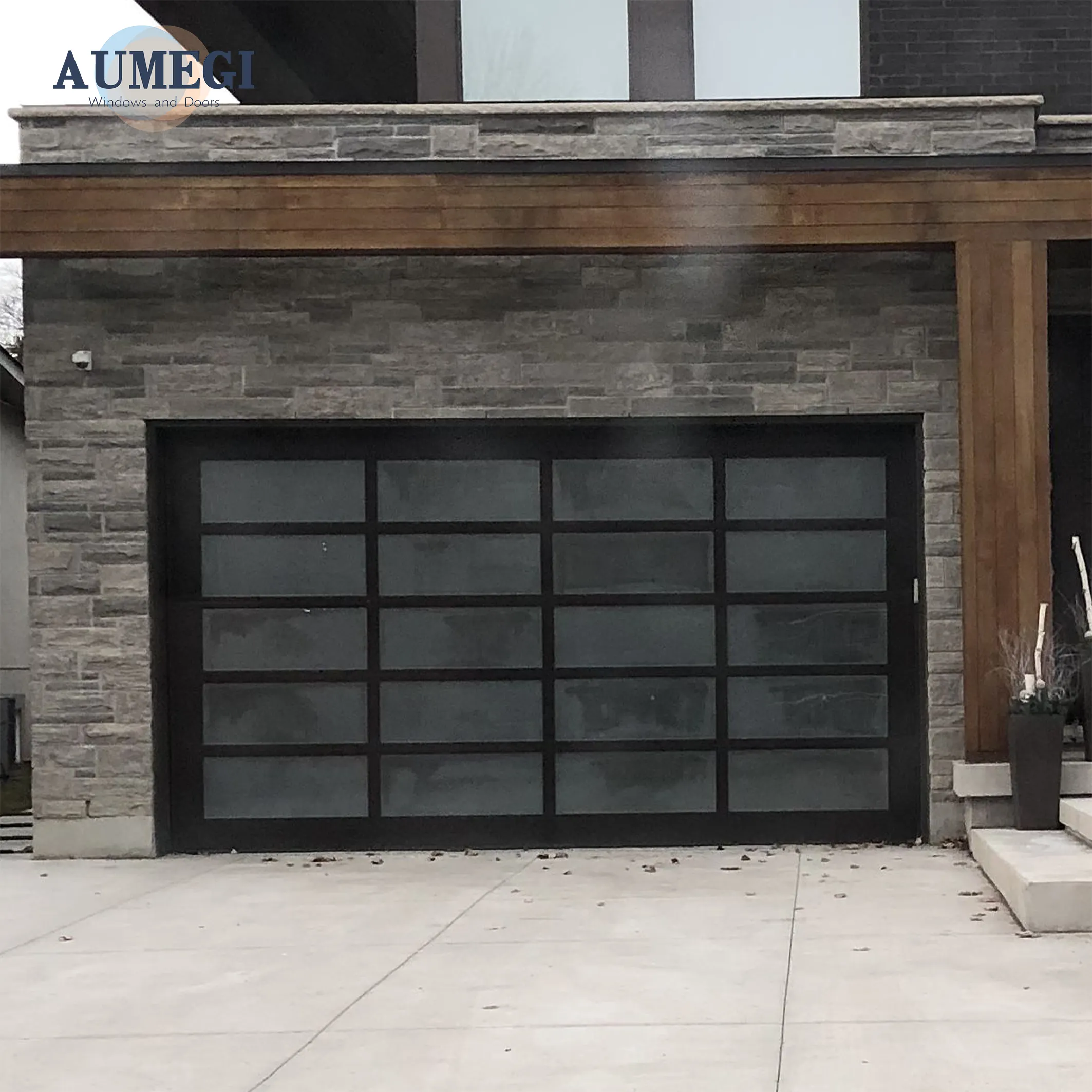 Aumegi Residential Garage Door Small Direct Sale Garage Door Sectional Frameless Aluminum Garage Door
