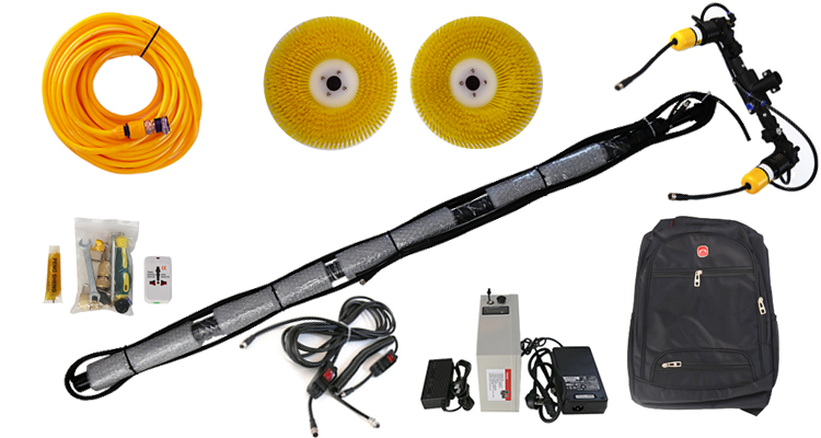 7.5M Solar Panel Cleaning Brush Double Head Automatic Rotating